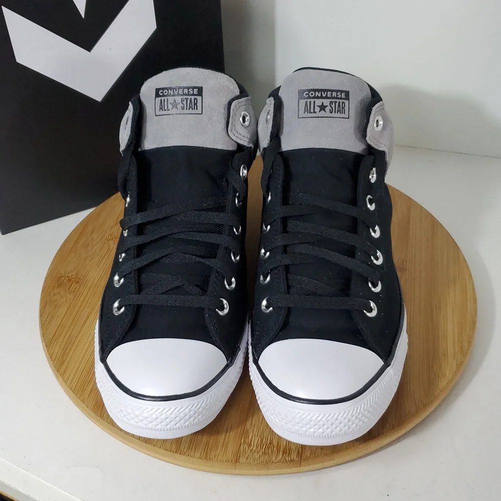 Converse All Star CTAS High Street Mid Unisex Sneakers Black Grey M12/ W14 - Picture 4 of 10